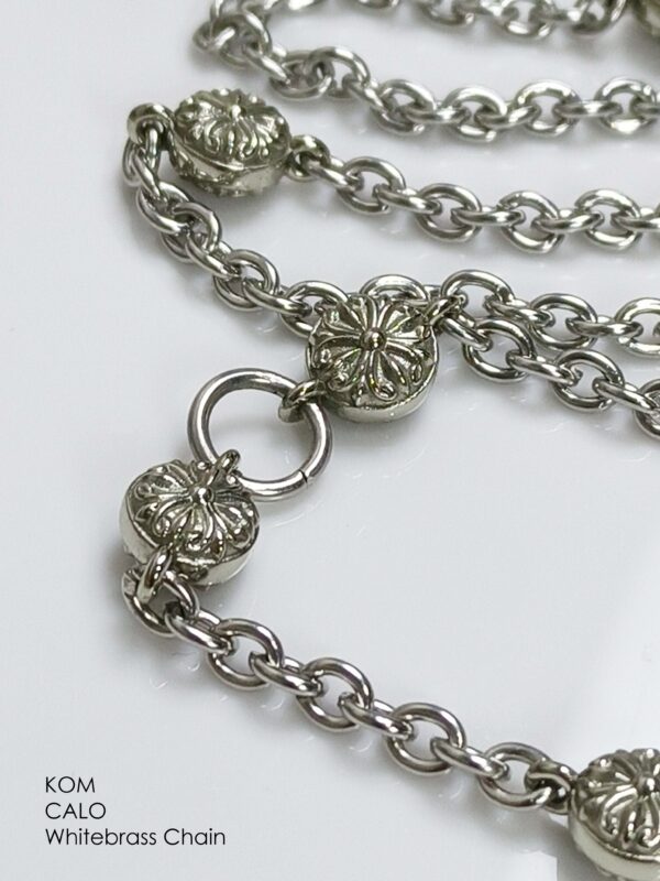 KOM Calotropis flower design whitebrass and stainless chain with spring - Image 10