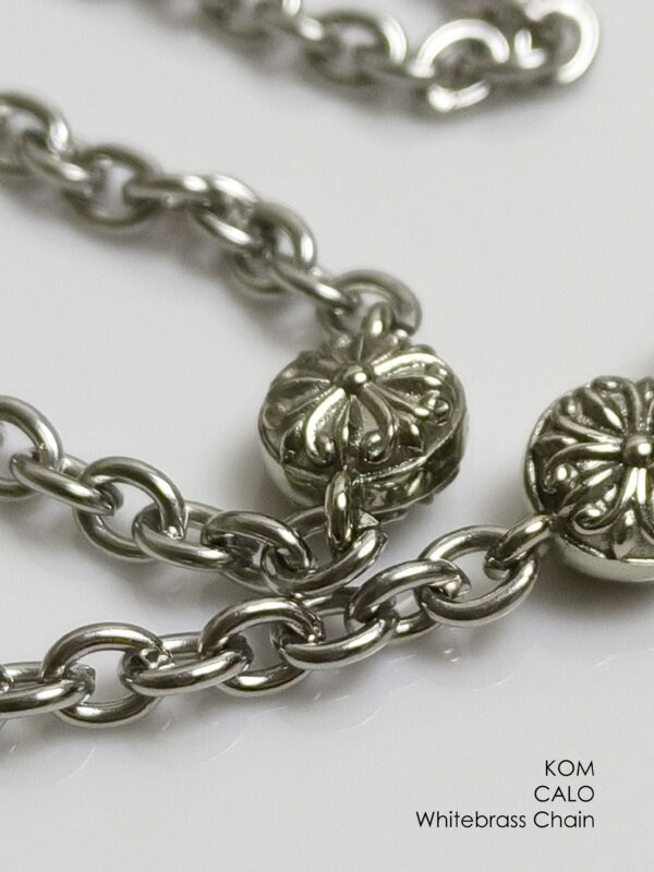 KOM Calotropis flower design whitebrass and stainless chain with spring - Image 7