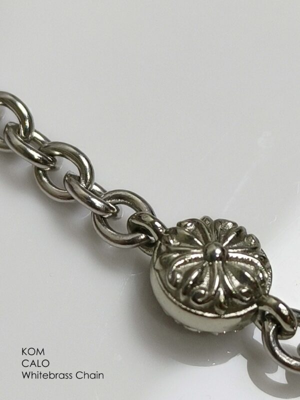 KOM Calotropis flower design whitebrass and stainless chain with spring - Image 6