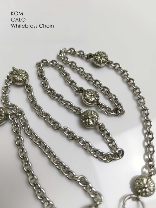 KOM Calotropis flower design whitebrass and stainless chain with spring - Image 5