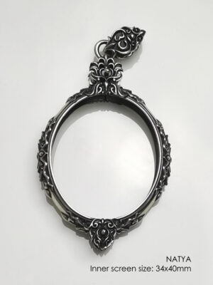 NATYASilver925 oval amulet casing 34x40mm