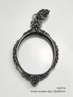 NATYASilver925 oval amulet casing 34x40mm