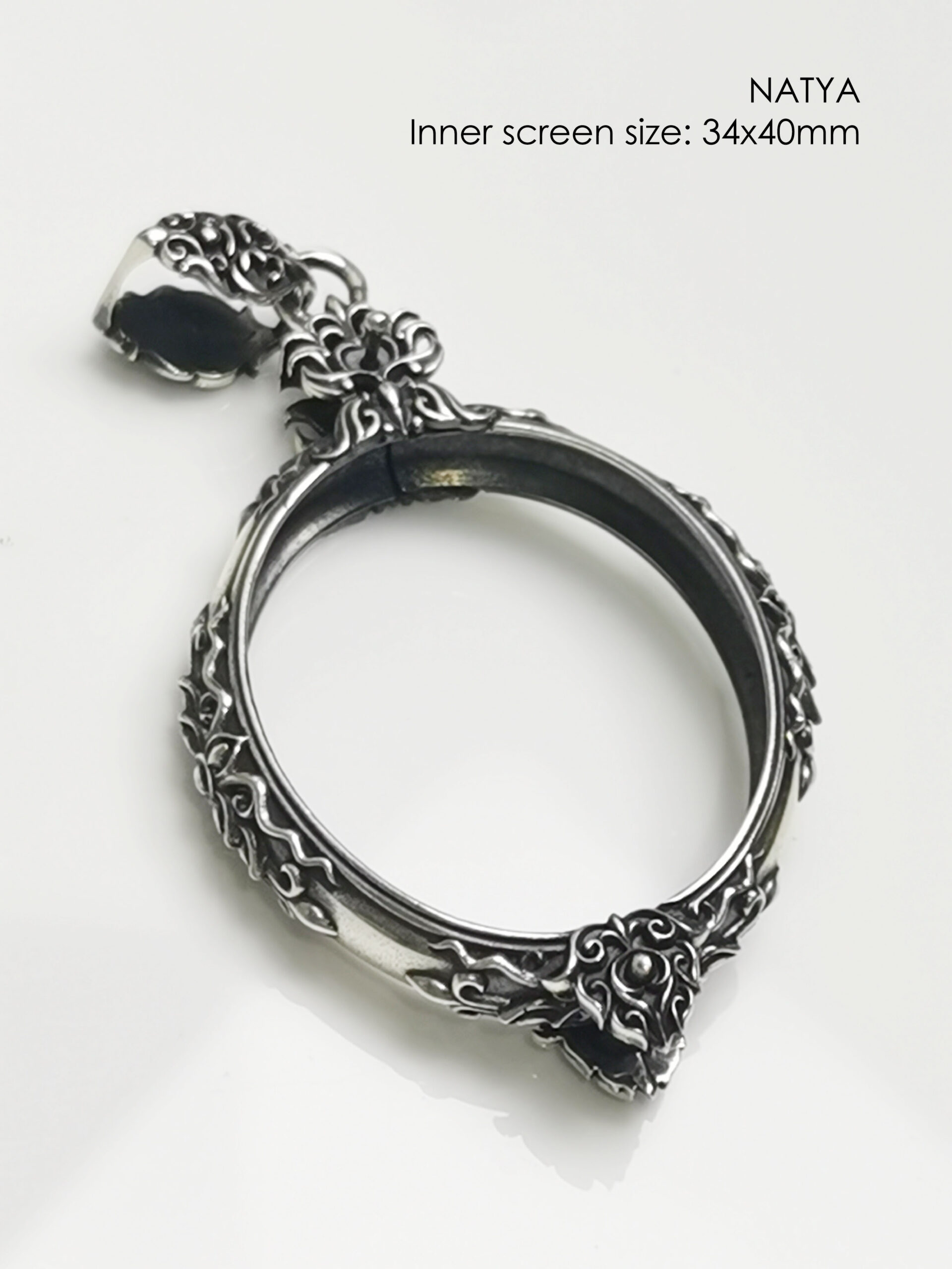 NATYASilver925 oval amulet casing 34x40mm - Image 10