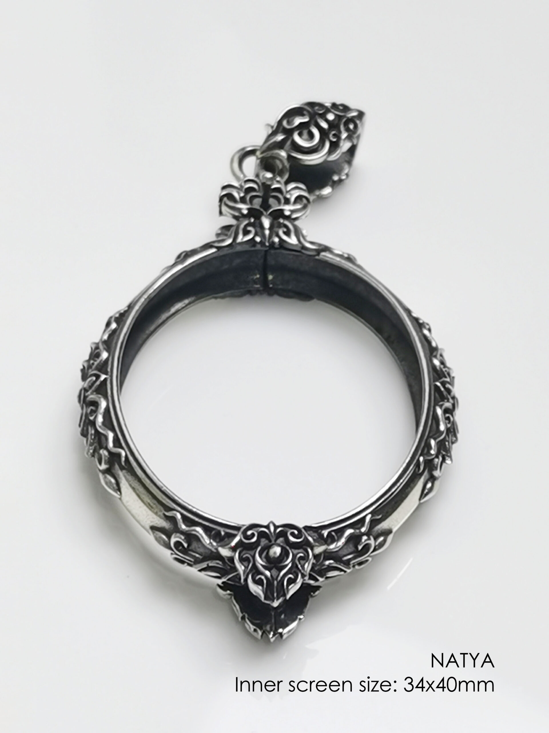 NATYASilver925 oval amulet casing 34x40mm - Image 3