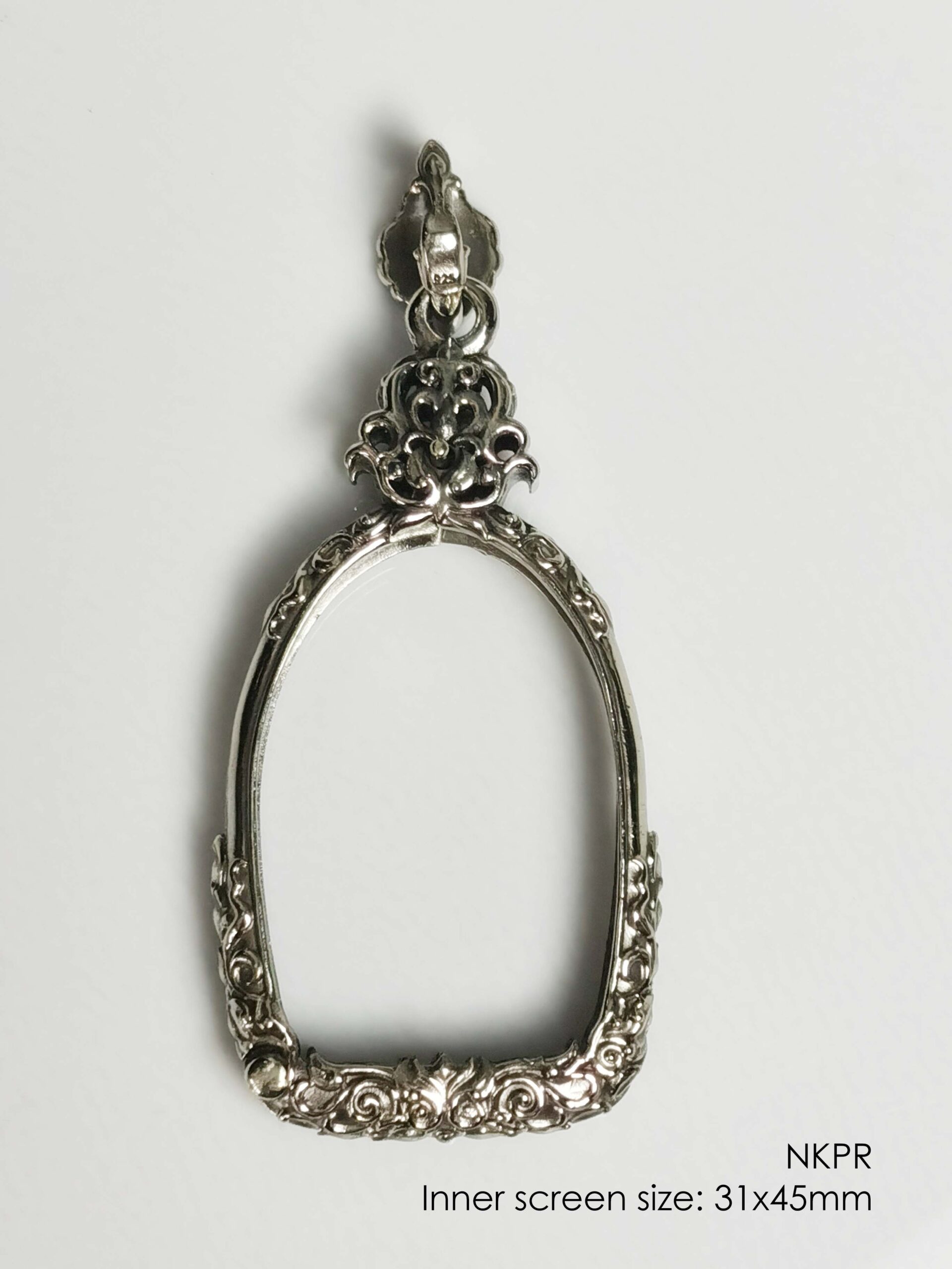 NKPRWhitebrass Nakrprok amulet casing inner screen size 31x45mm - Image 13