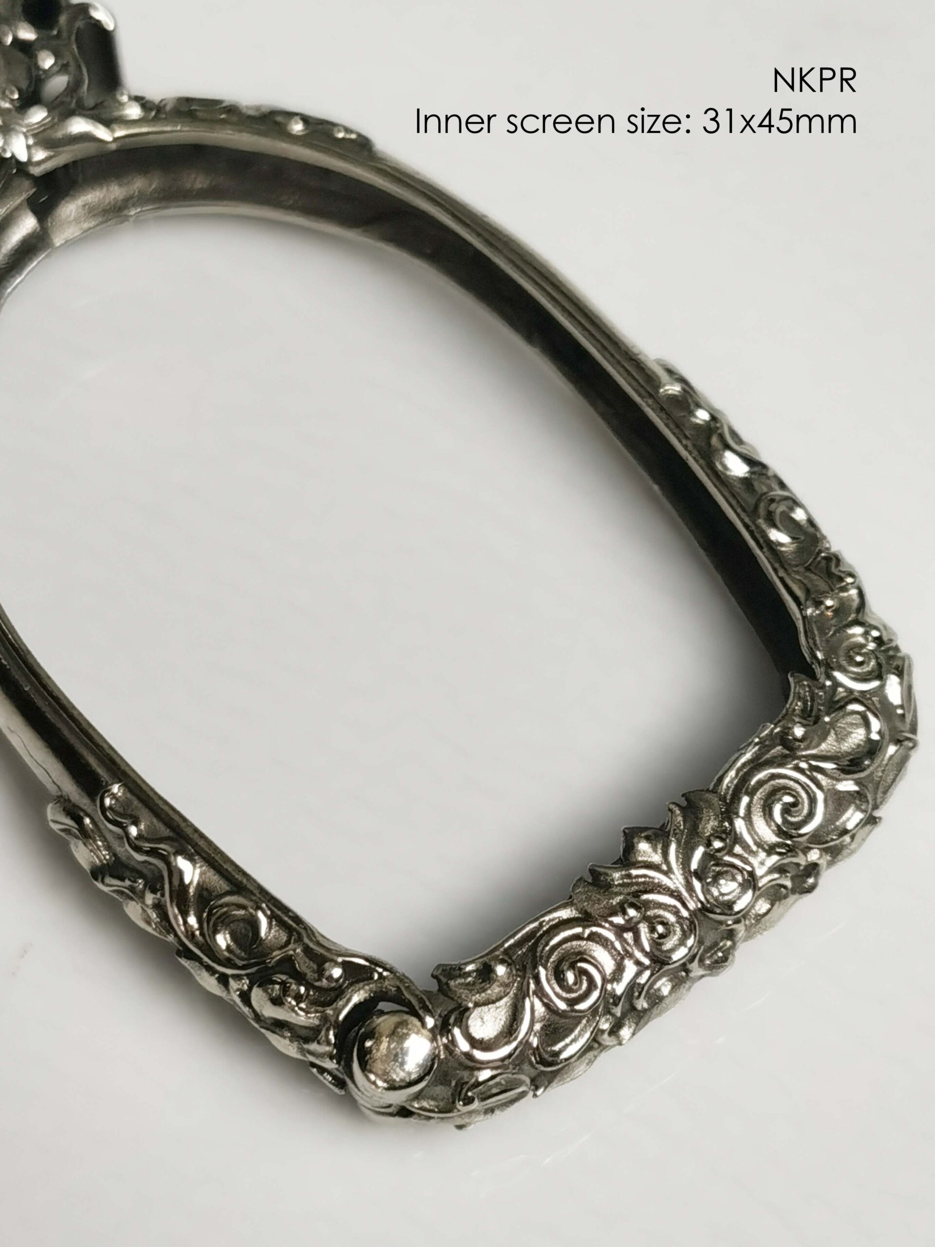 NKPRWhitebrass Nakrprok amulet casing inner screen size 31x45mm - Image 6