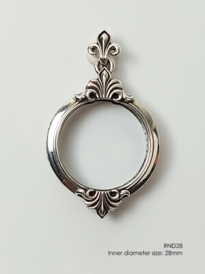 RND28Silver925 round amulet casing inner diameter 28mm