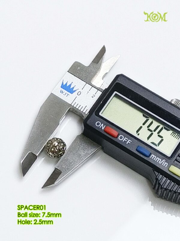 SPACER01Whitebrass decorative bead spacer for bracelet - Image 2