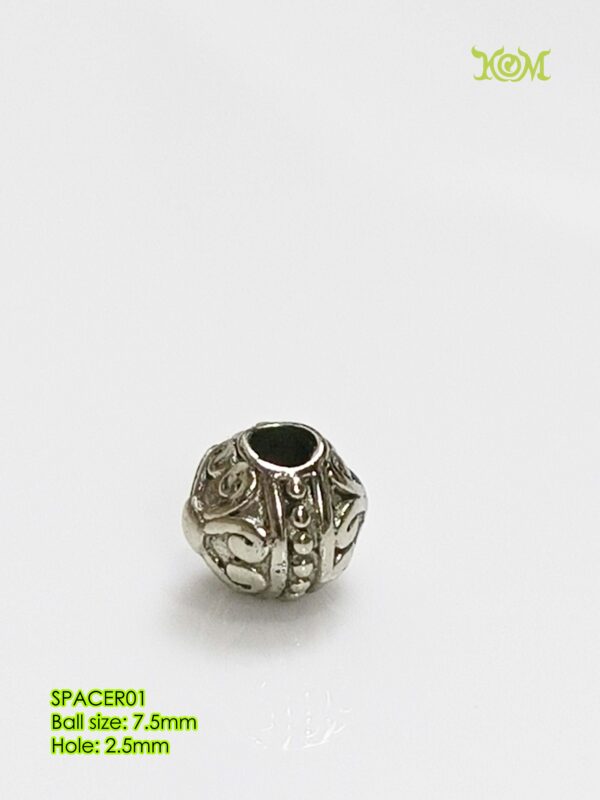 SPACER01Whitebrass decorative bead spacer for bracelet - Image 10