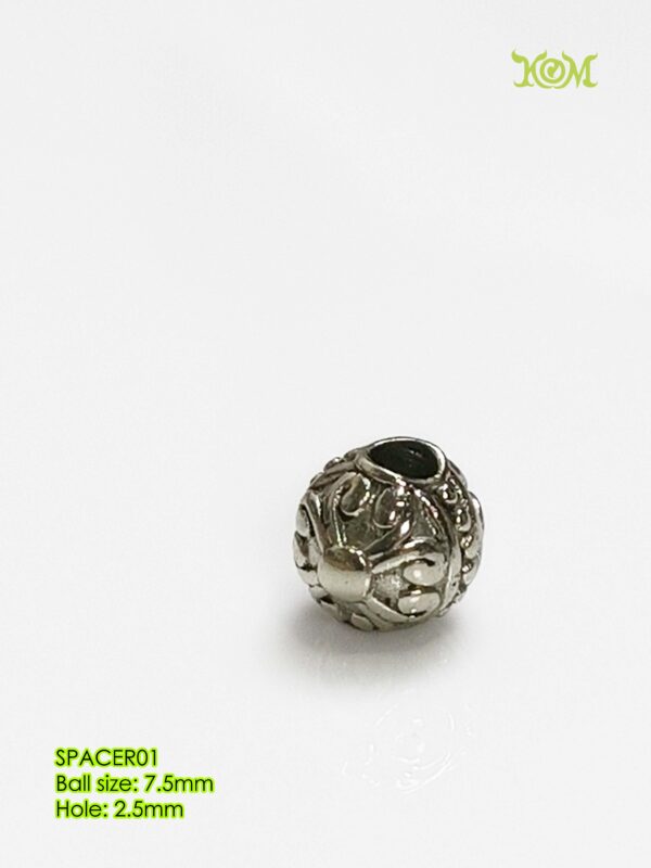SPACER01Whitebrass decorative bead spacer for bracelet - Image 9