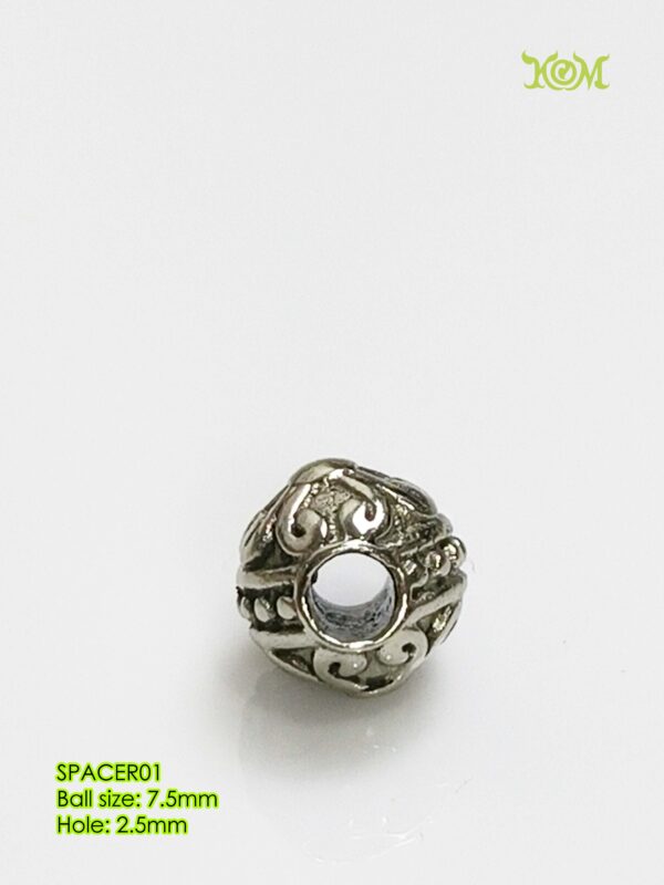 SPACER01Whitebrass decorative bead spacer for bracelet - Image 8