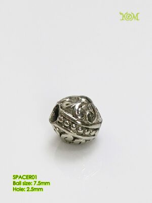 SPACER01Whitebrass decorative bead spacer for bracelet