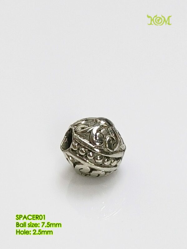 SPACER01Whitebrass decorative bead spacer for bracelet