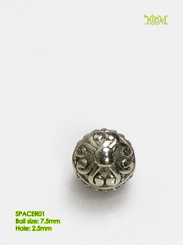 SPACER01Whitebrass decorative bead spacer for bracelet - Image 5