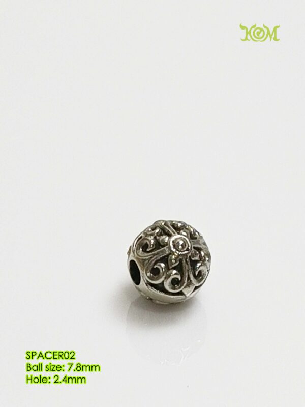 SPACER02Whitebrass decorative bead spacer for bracelet - Image 3