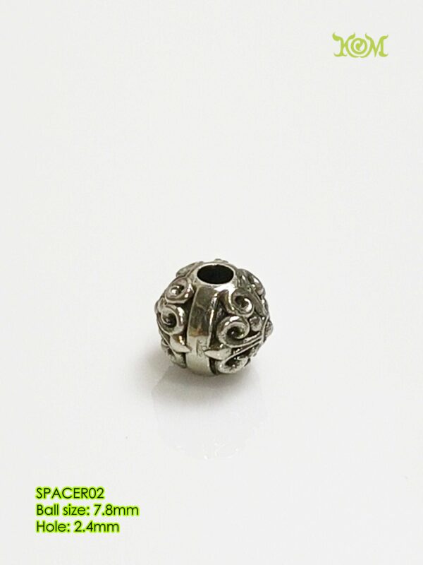 SPACER02Whitebrass decorative bead spacer for bracelet - Image 11