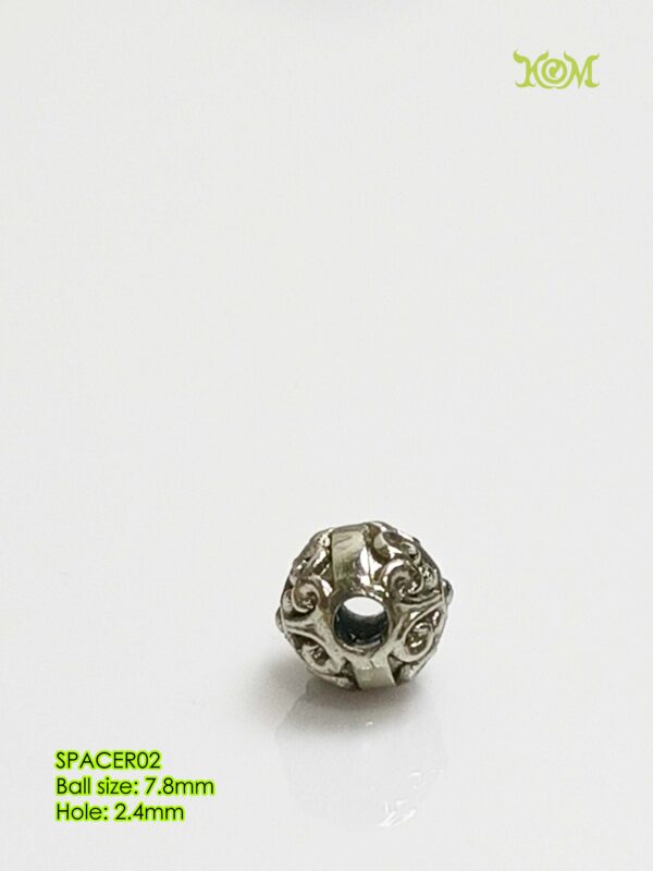SPACER02Whitebrass decorative bead spacer for bracelet - Image 10