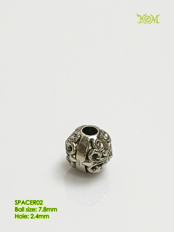 SPACER02Whitebrass decorative bead spacer for bracelet - Image 9
