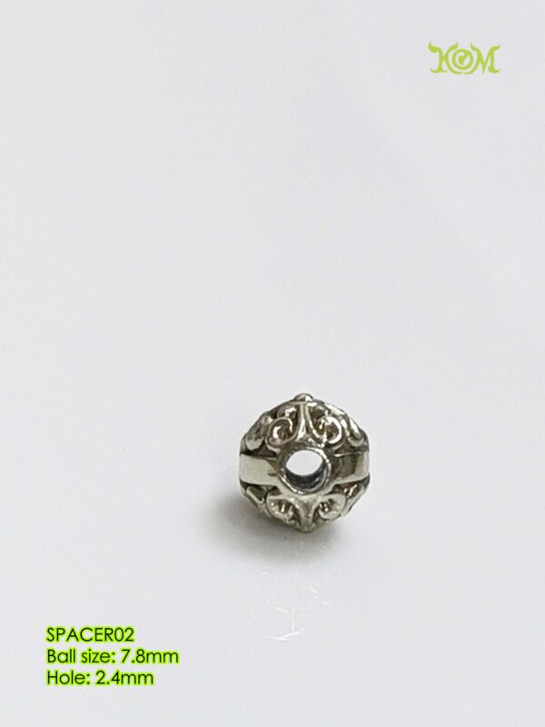 SPACER02Whitebrass decorative bead spacer for bracelet - Image 7