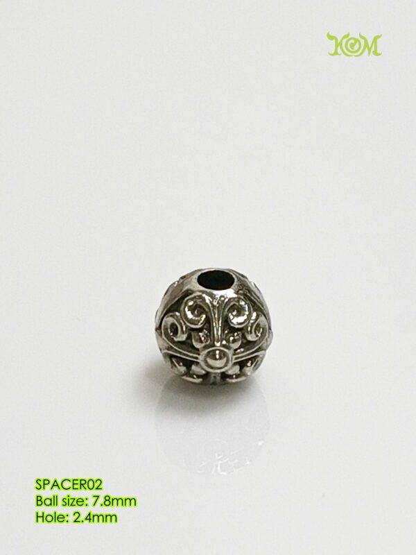SPACER02Whitebrass decorative bead spacer for bracelet - Image 6