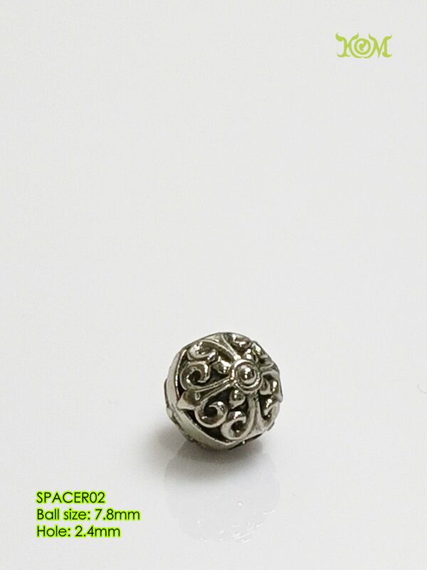 SPACER02Whitebrass decorative bead spacer for bracelet - Image 5