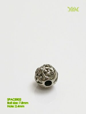 SPACER02Whitebrass decorative bead spacer for bracelet