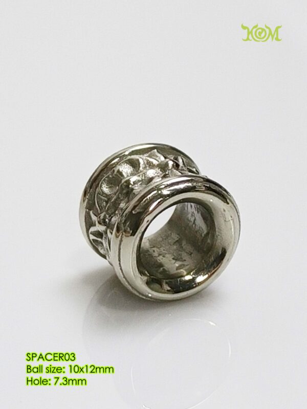 SPACER03Whitebrass decorative bead spacer for bracelet - Image 9