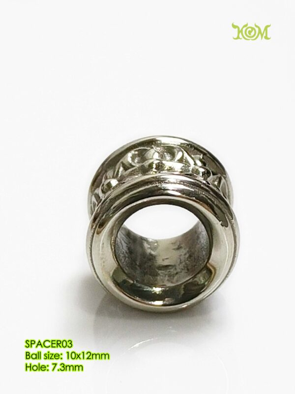 SPACER03Whitebrass decorative bead spacer for bracelet - Image 8