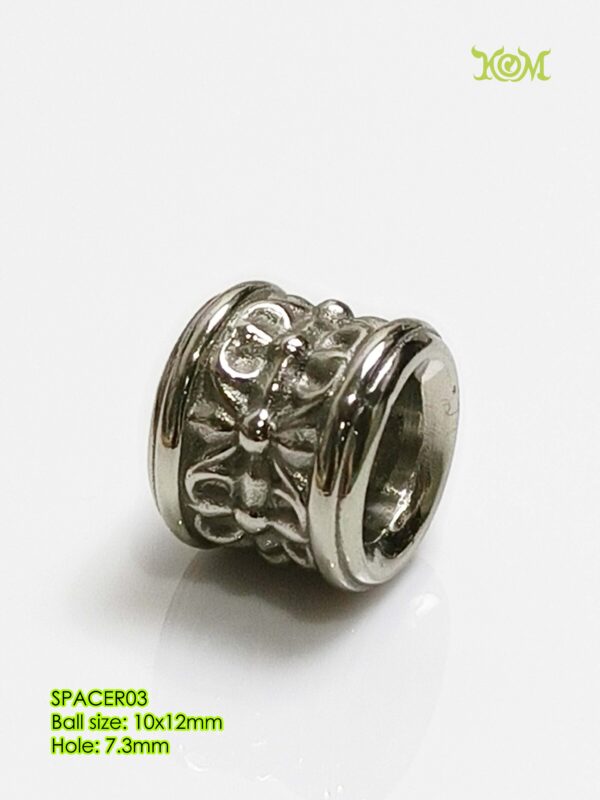 SPACER03Whitebrass decorative bead spacer for bracelet - Image 7