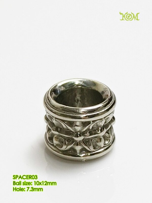 SPACER03Whitebrass decorative bead spacer for bracelet - Image 6