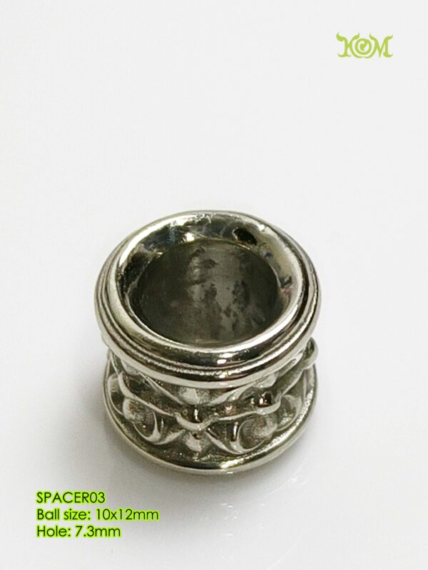 SPACER03Whitebrass decorative bead spacer for bracelet - Image 5