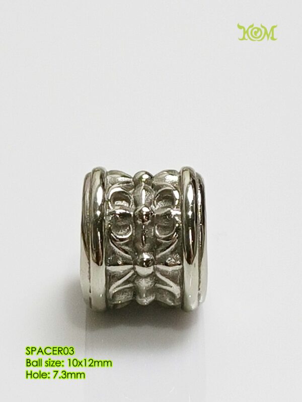SPACER03Whitebrass decorative bead spacer for bracelet - Image 4