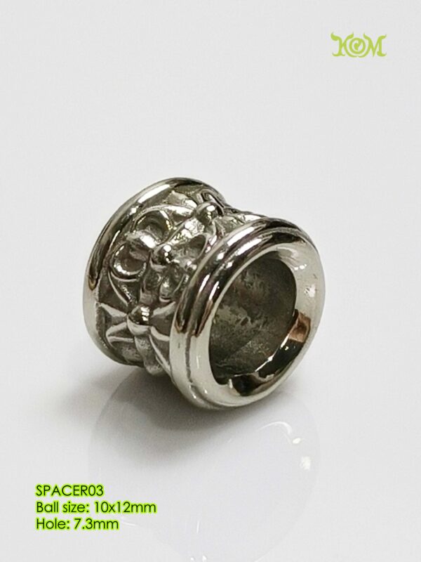 SPACER03Whitebrass decorative bead spacer for bracelet - Image 3