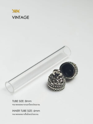 VINTAGEWB08 Vintage Whitebrass Takrud casing tube size 8mm