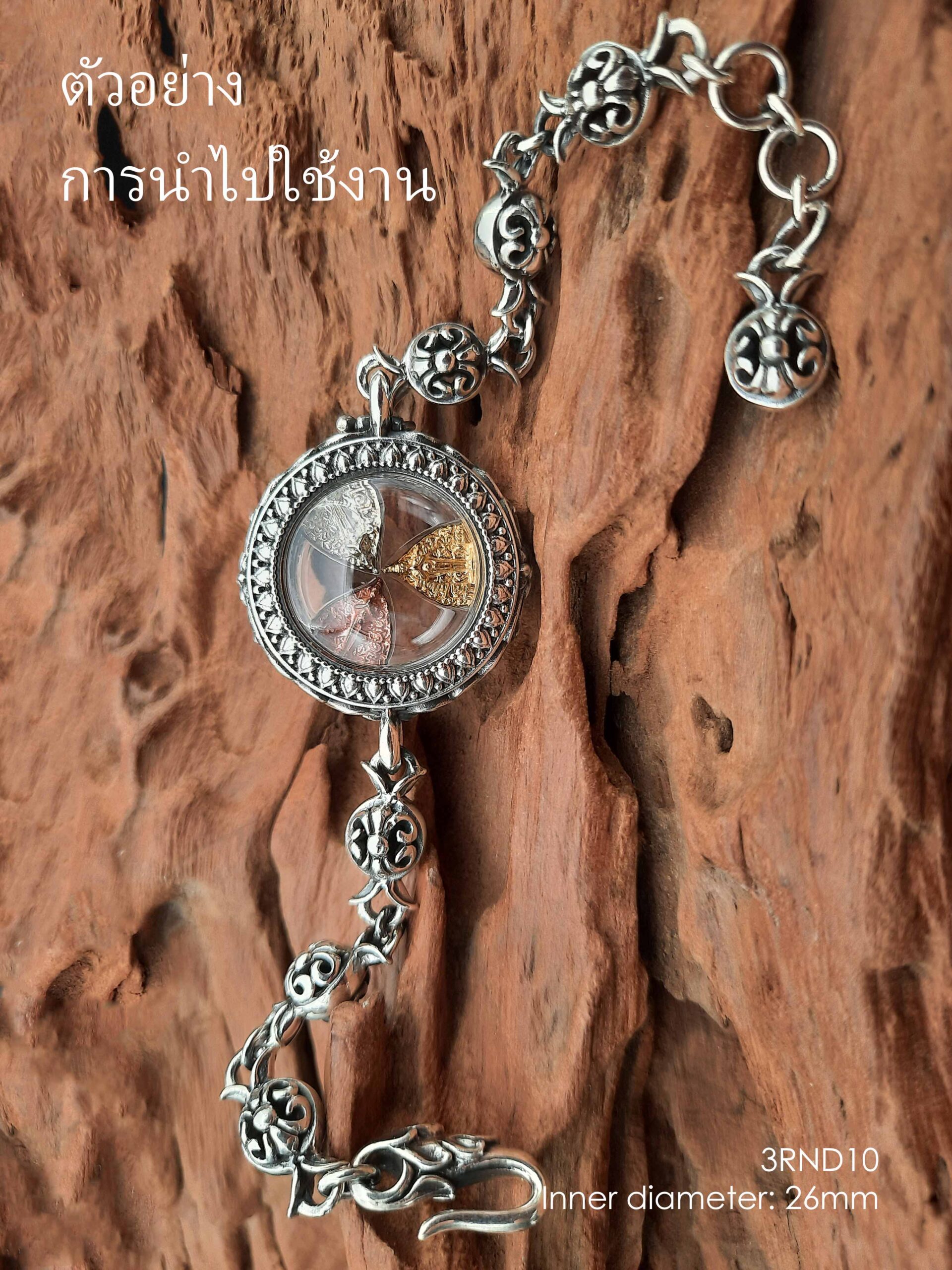 3RND10Silver925 round amulet casing inner diameter 26mm - Image 4