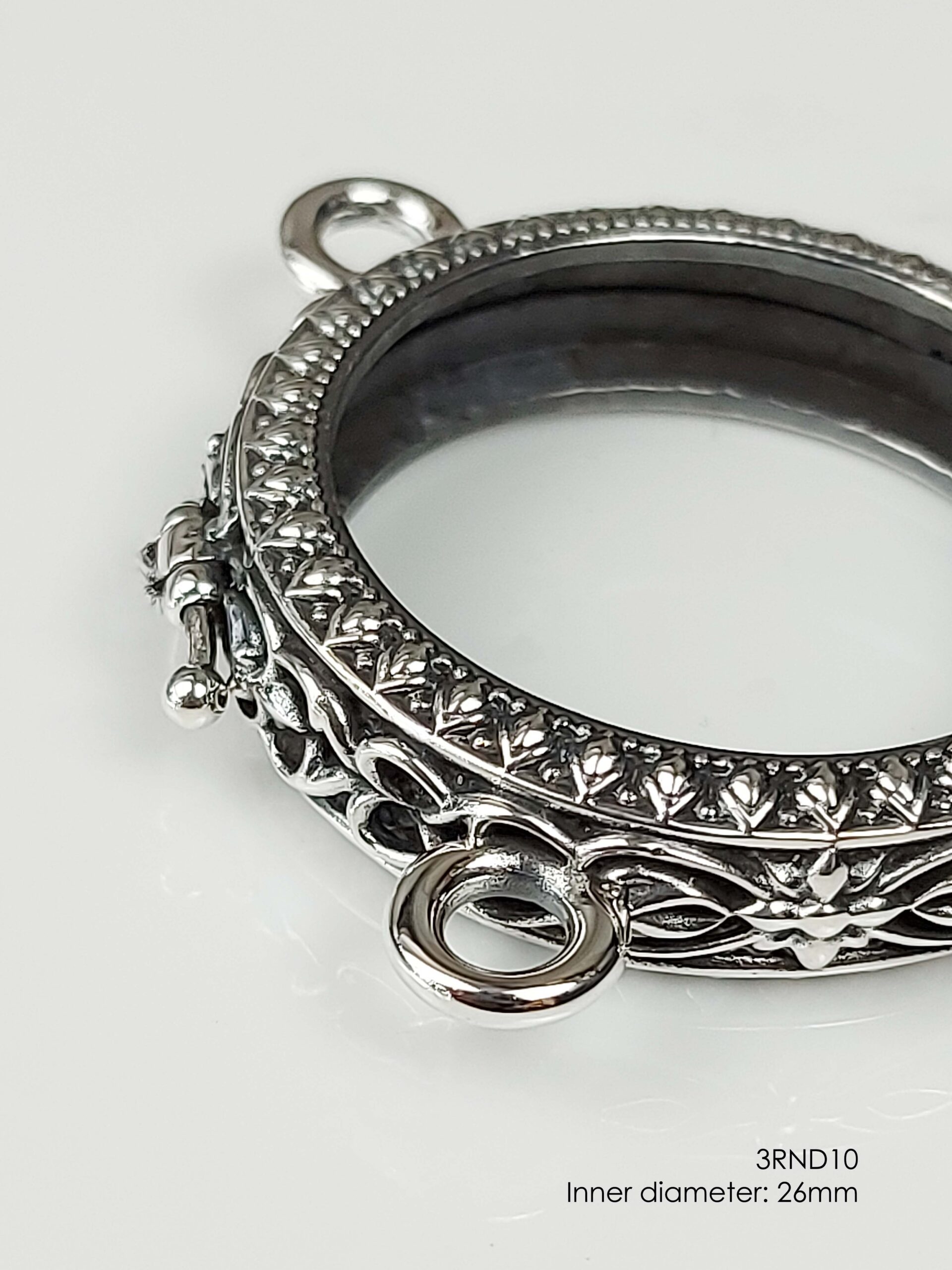 3RND10Silver925 round amulet casing inner diameter 26mm - Image 10
