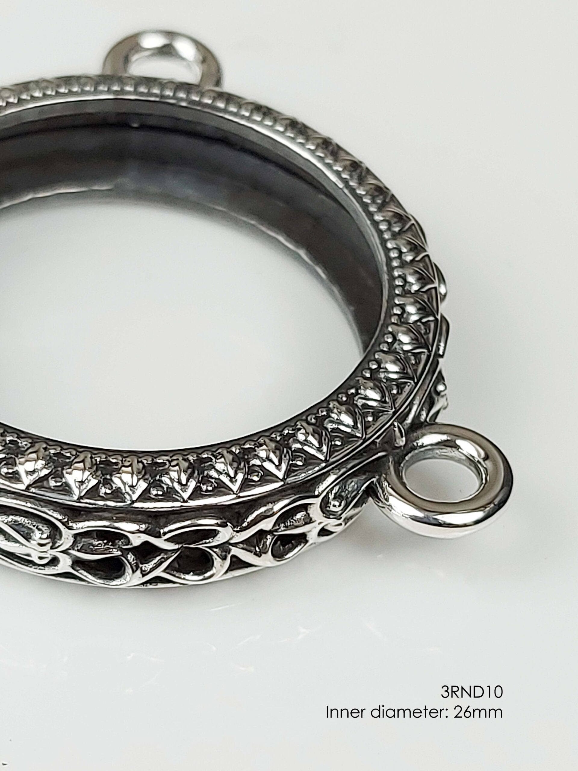3RND10Silver925 round amulet casing inner diameter 26mm - Image 9