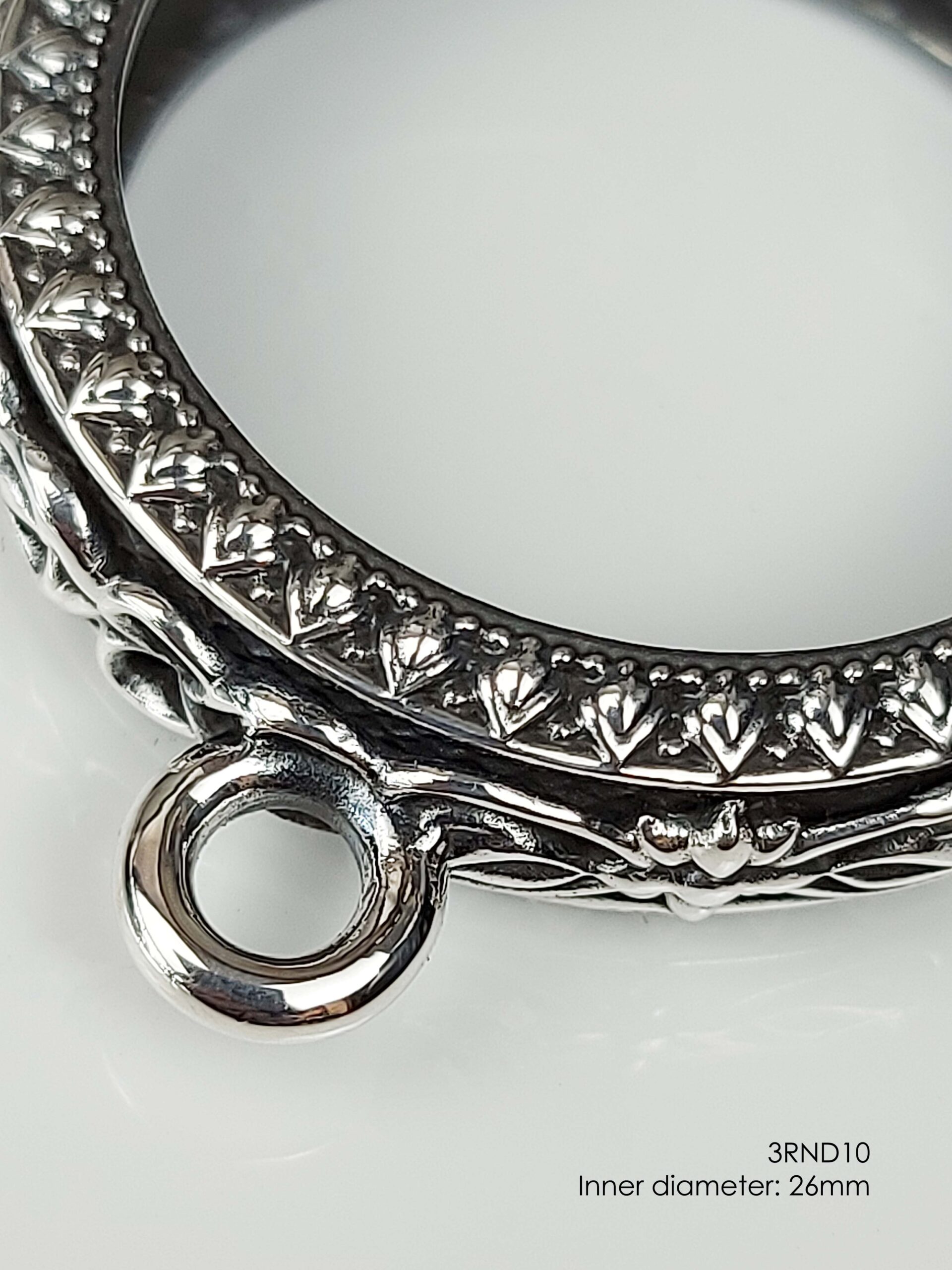 3RND10Silver925 round amulet casing inner diameter 26mm - Image 8