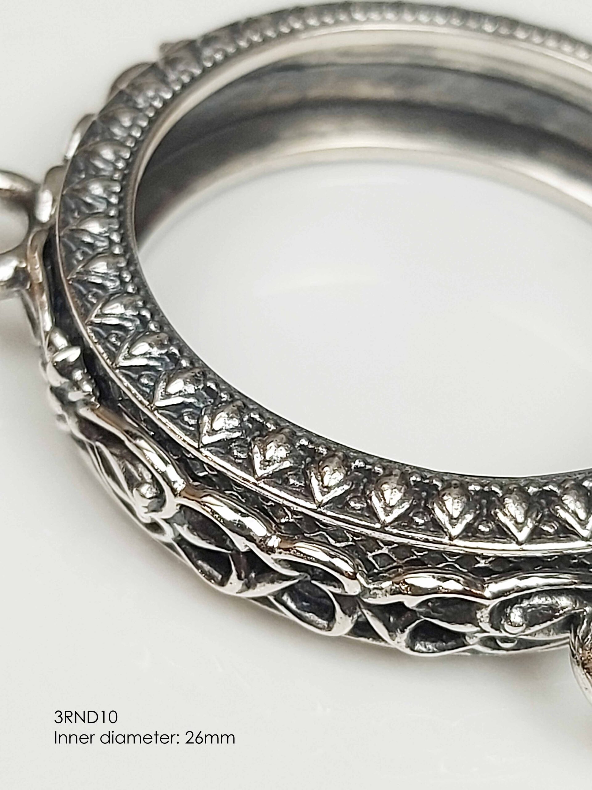 3RND10Silver925 round amulet casing inner diameter 26mm - Image 6