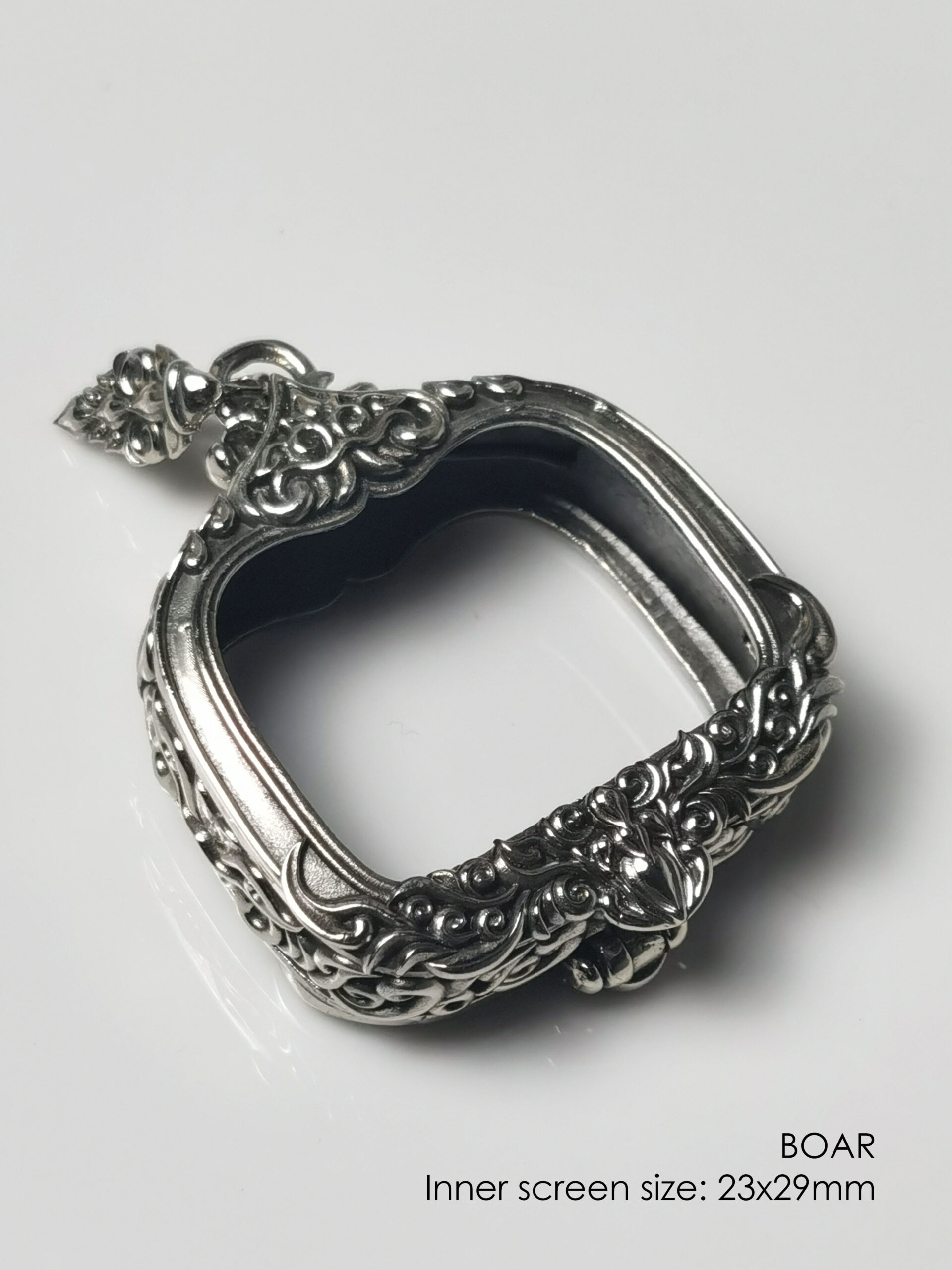 BOARWhitebrass amulet casing inner size 23x29mm - Image 2