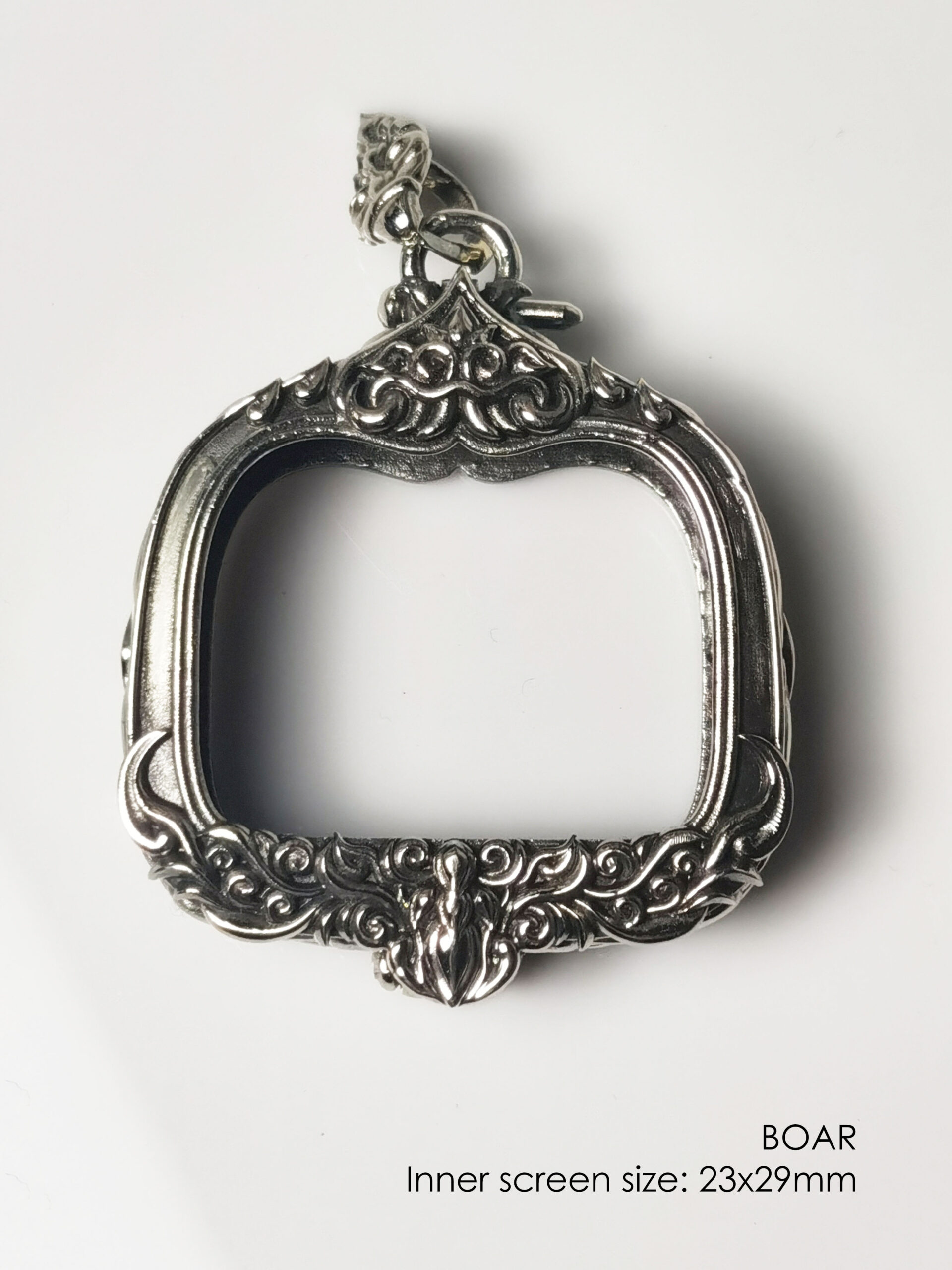BOARWhitebrass amulet casing inner size 23x29mm - Image 13