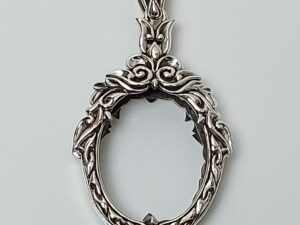 GANKAOSilver925 Ganesha Kaona Oval shape amulet casing 27x33mm