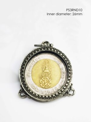 PS3RND10Silver925 round amulet casing inner diameter 26mm