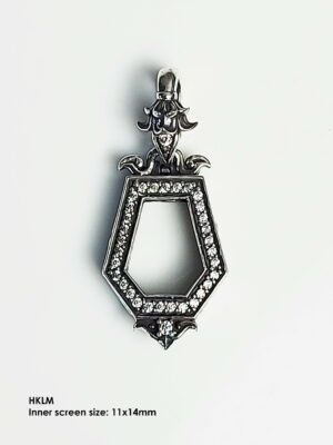 HKLMSilver925 round amulet casing inner size 11x14mm