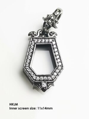 HKLMWhitebrass amulet casing inner size 11x14mm