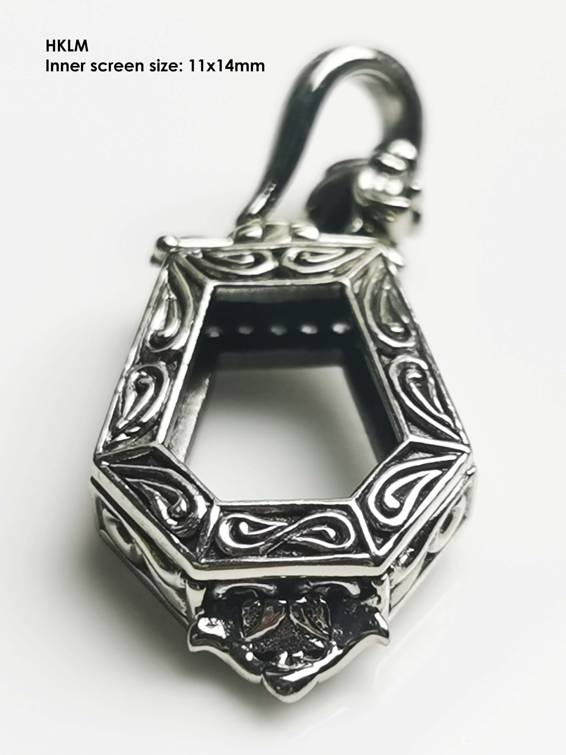 HKLMWhitebrass amulet casing inner size 11x14mm - Image 9