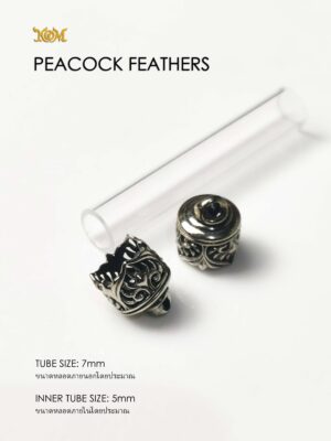 PEACOCKFEATHERSWB07 Peacock Feathers Whitebrass Takrud casing tube size 7mm