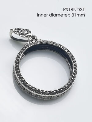 PS1RND31Silver925 round amulet casing inner diameter 31mm