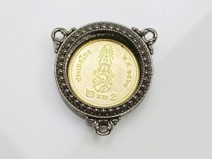 PS3RND2Whitebrass round amulet casing inner diameter 22mm
