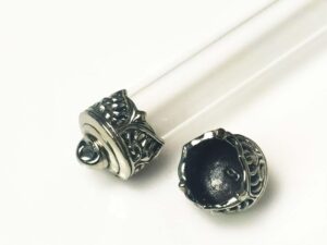 PEACOCKFEATHERSWB09 Peacock Feathers Whitebrass Takrud casing tube size 9mm